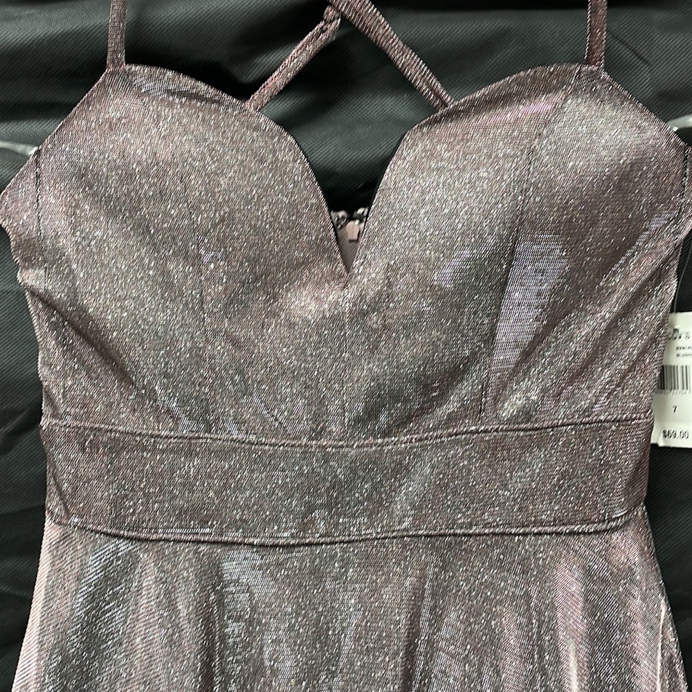Champange Mini Sparkly Dress - Picture 1 of 6